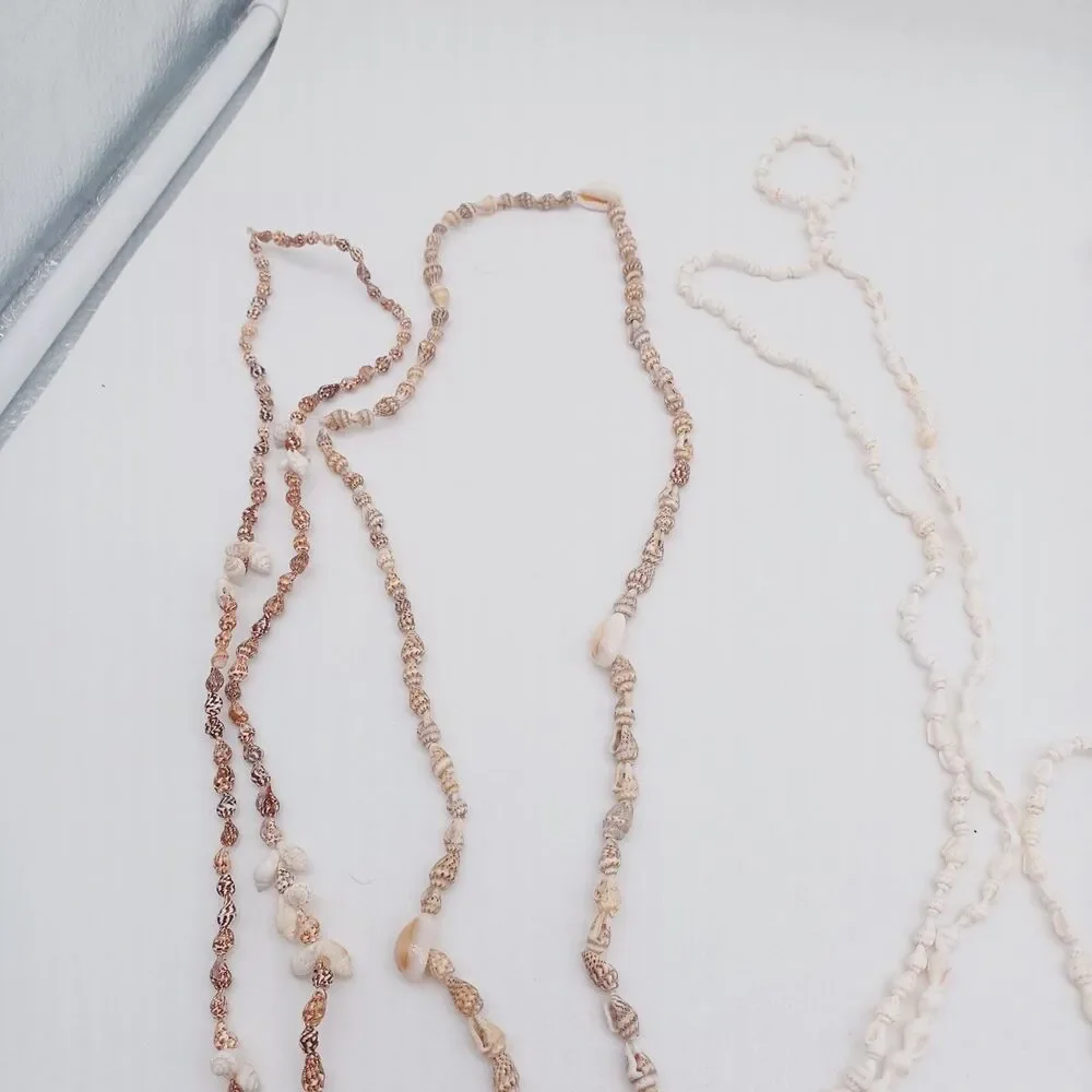 Shell Necklaces Beach Wedding Jewelry Lot of 9 Bulk Mixed Shells Handmade